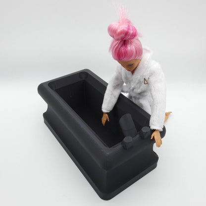 1/6 Scale Doll Furniture Bathtub Black 1:6 Barbie Integrity Toys Bratz Diorama