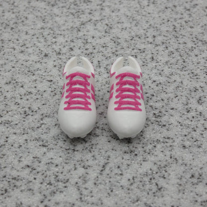 Barbie Careers Soccer Player Doll Cleats Shoes White Pink Stripes 2018 DVF69