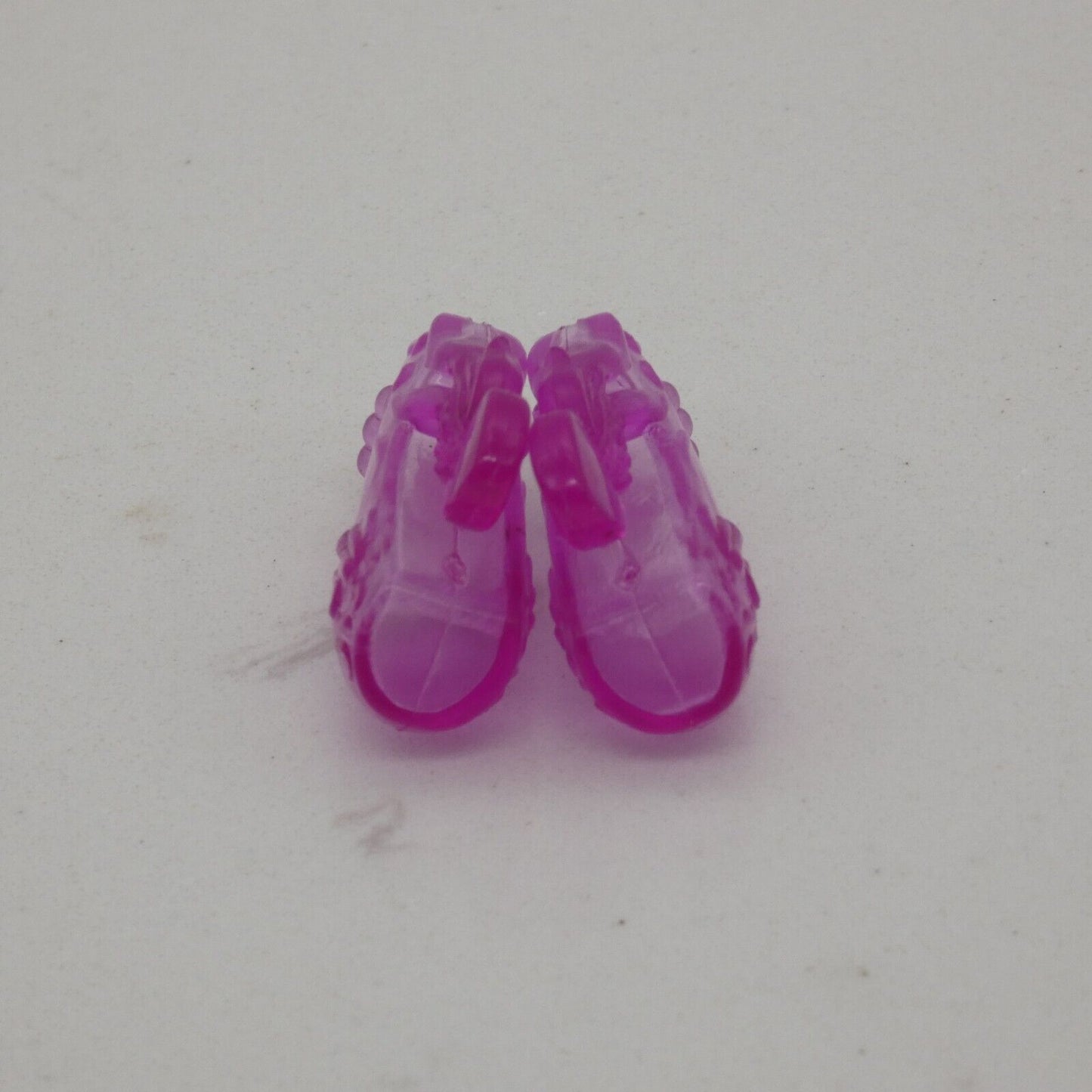 Barbie Doll Size Shoes High Heel Pink Purple Clear Closed Toe Hearts Ankle Strap