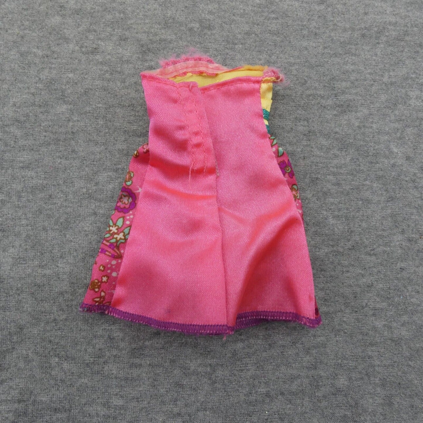 Barbie Doll Size Fashion Dress Yellow Bodice Pink Floral Skirt Sweetheart Mattel