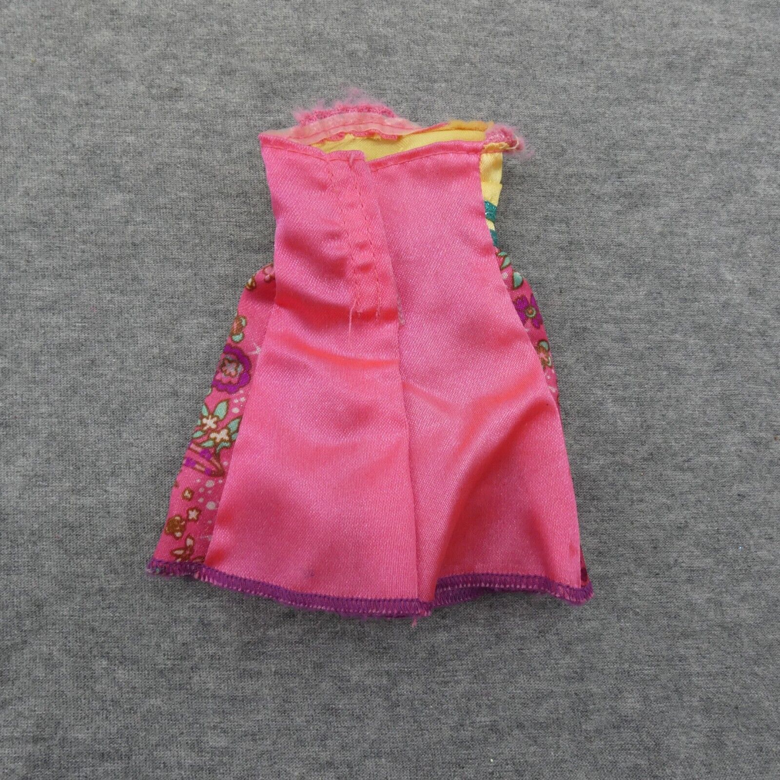 Barbie Doll Size Fashion Dress Yellow Bodice Pink Floral Skirt Sweetheart Mattel