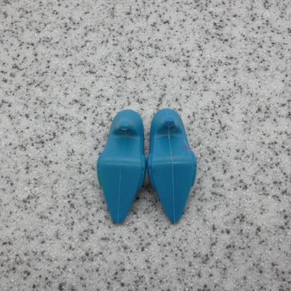 Barbie Doll Size Shoes High Heel Teal Blue Closed Pointed Toe Pumps Clone