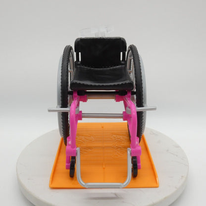 Barbie Doll Hot Pink Wheelchair With Orange Ramp Fashionistas 194 HJT14 Mattel