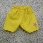 Barbie Doll Shorts Yellow Elastic Waist Pink Ballerina Emblem