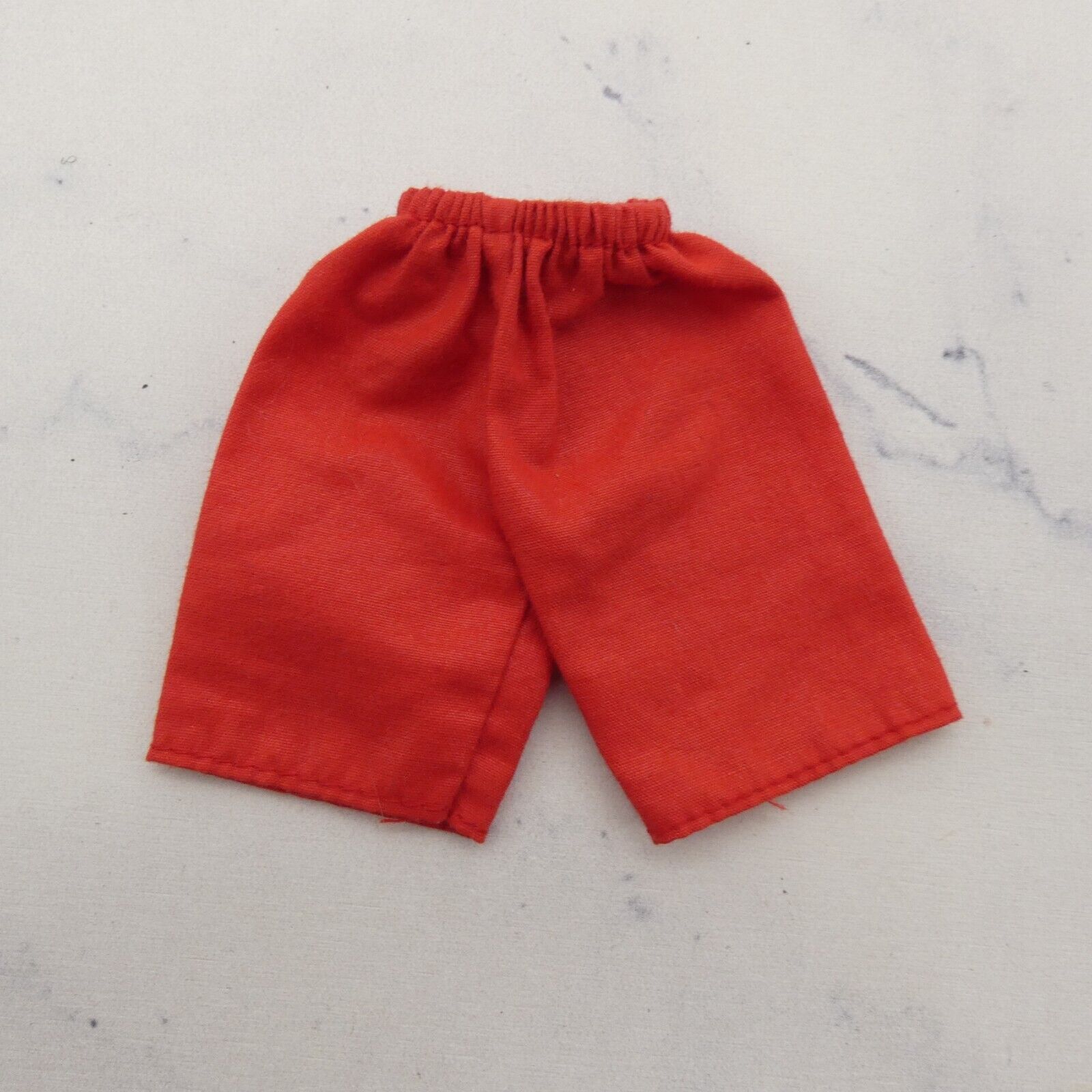 Barbie Doll Size Bermuda Shorts Red Walking Above The Knee Elastic Waist