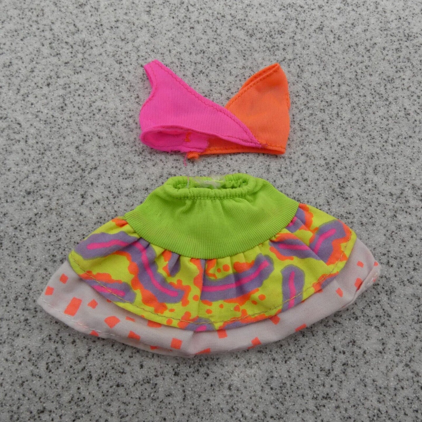 Barbie Hawaiian Fun Doll Outfit Pink Orange Top Multicolor Skirt 1990 7261