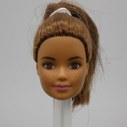 Barbie Tennis Coach Doll Head Only Fashionistas Face Brown Hair Freckles 2017