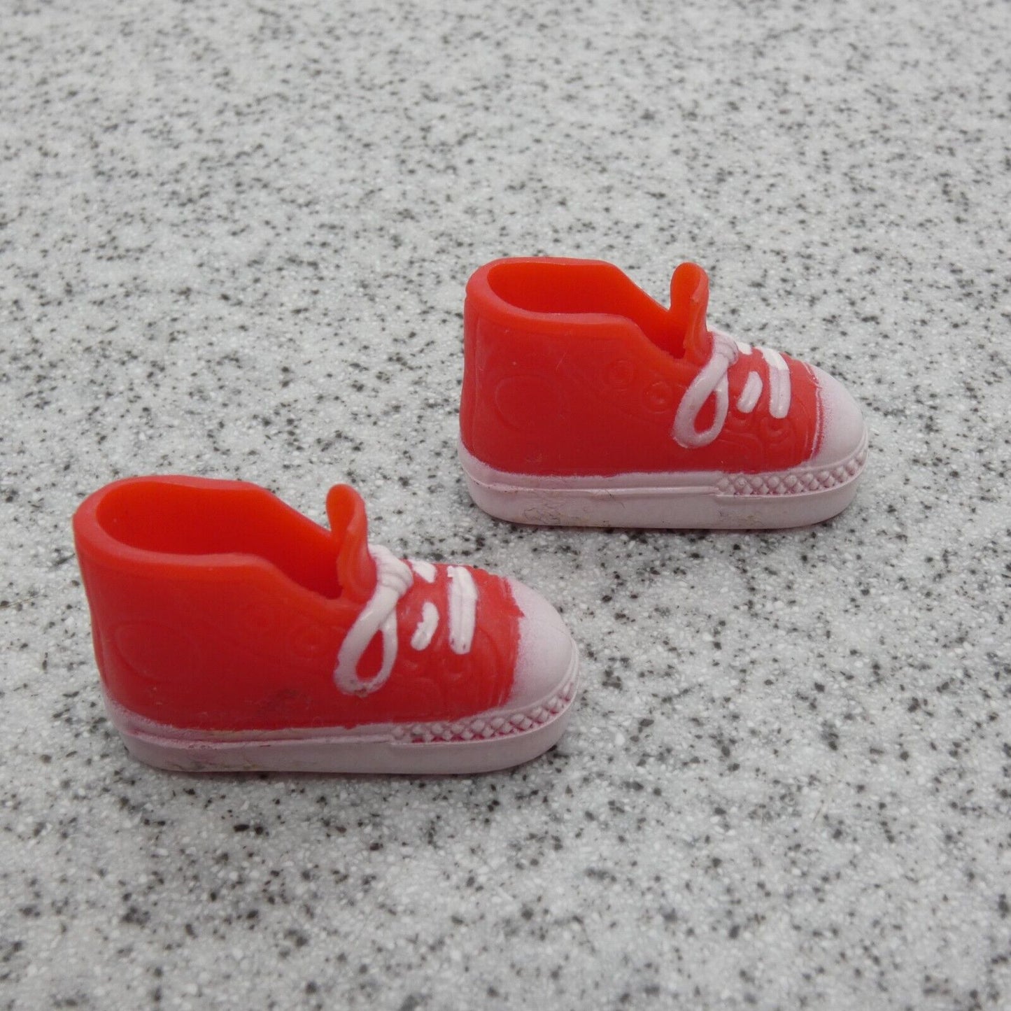 Barbie Doll Shoes Red Sneakers Sim Lace Up High Top White Soles School Flat Feet