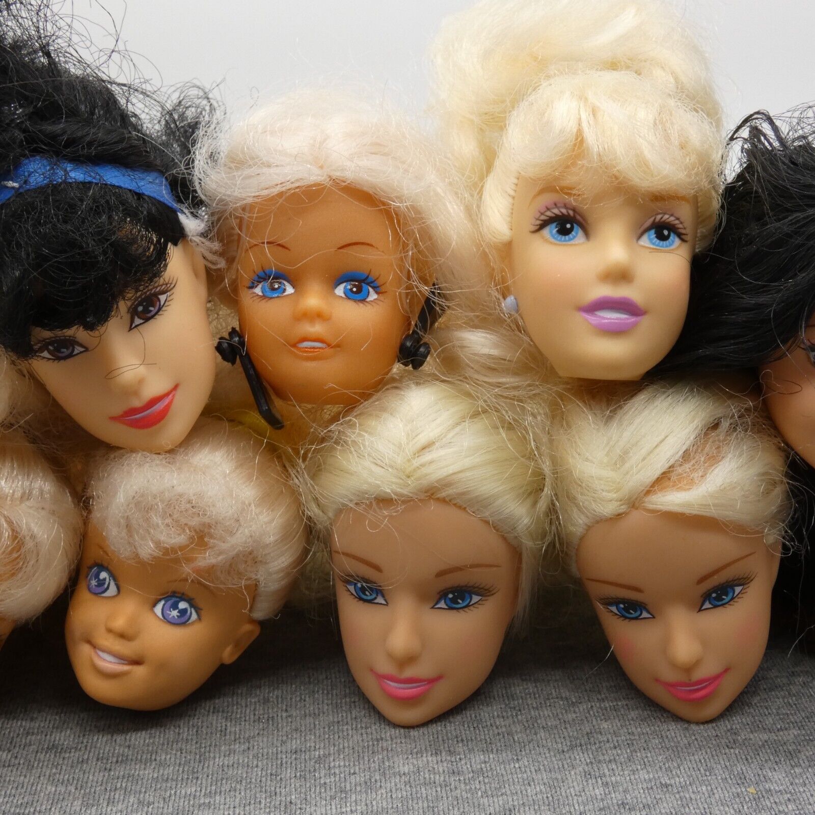 Barbie Size Doll Lot of 11 Heads Snow White Cinderella Belle Marie Osmond Clones