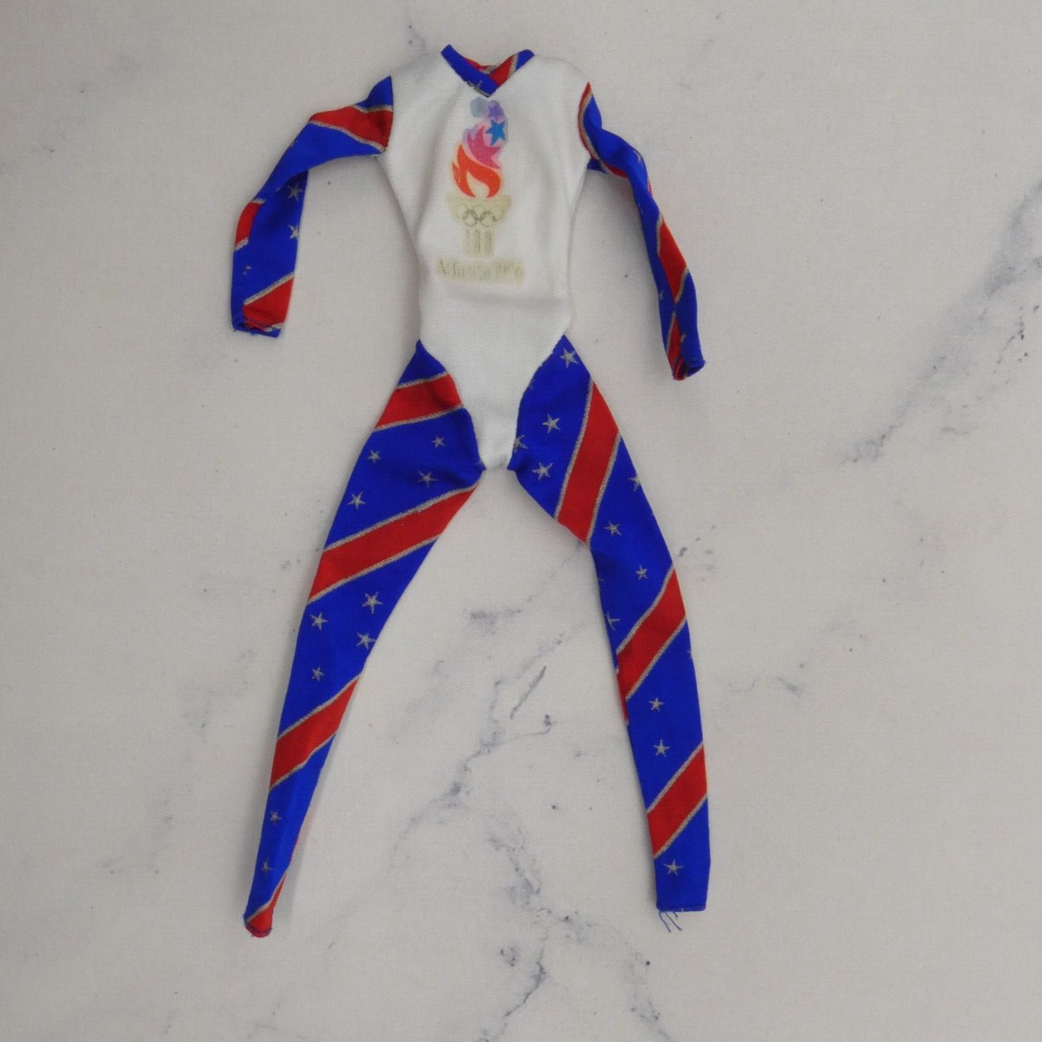 Barbie Atlanta 1996 Olympic Gymnast Doll Jumpsuit Leotard Red White Blue 15123