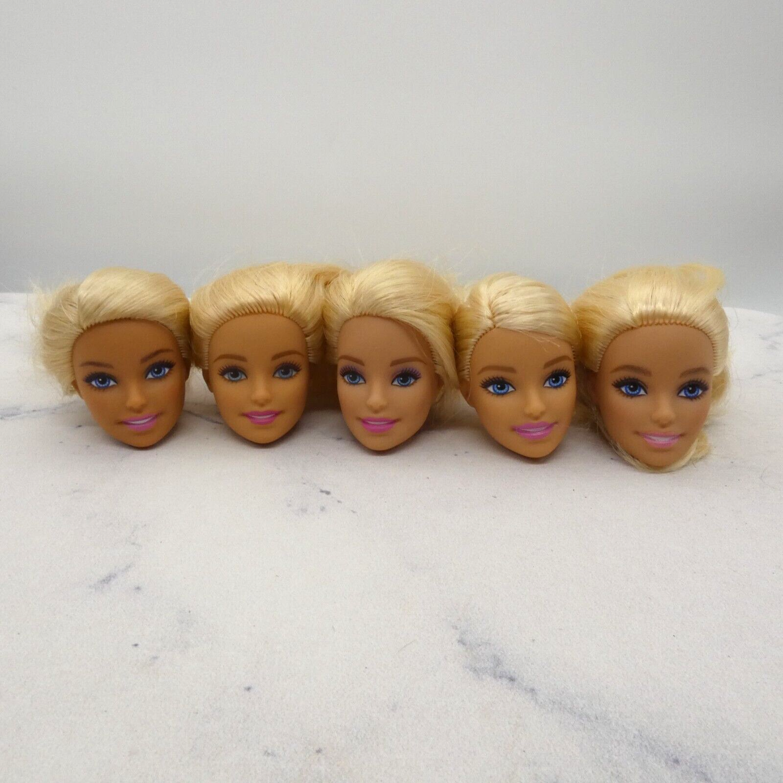 Barbie Doll Head Lot of 5 Heads Millie Face Blonde Blue Eyes Mattel JY13