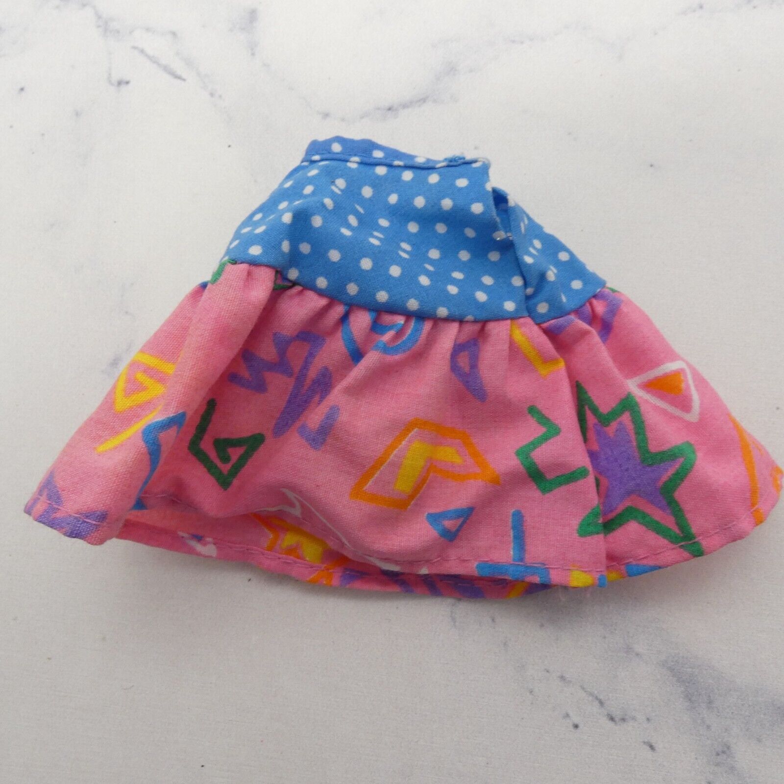 Barbie California Dream Doll Skirt Blue Polka Dot Waist Pink Geometric 1987 4439