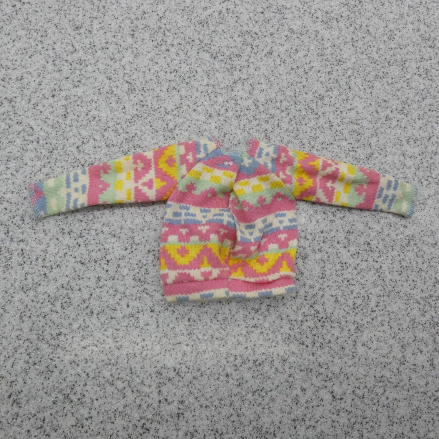 My First Barbie Doll Top Sweater Geometric Multicolor 1984 Long Sleeve 7918