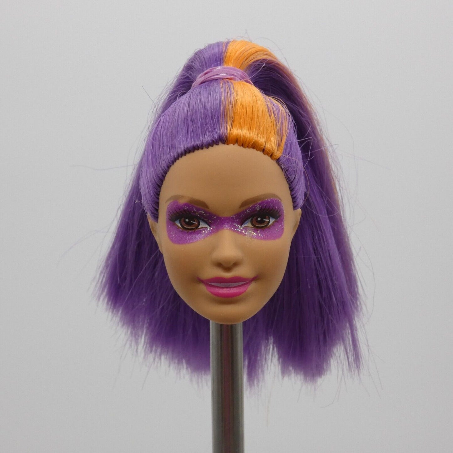 Barbie Princess Power Doll Head Summer Face 2015 Mask DHM57 Purple Orange Hair