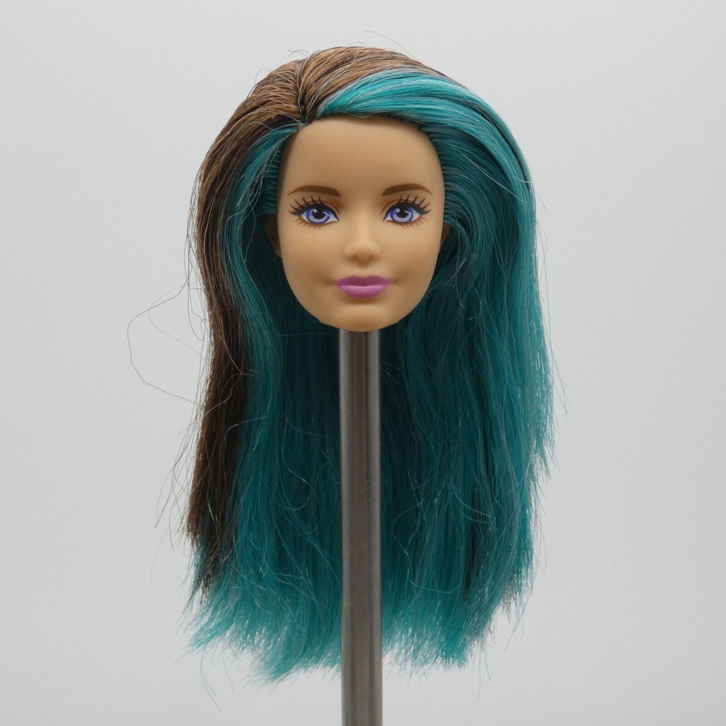 Barbie Puppy Chase Skipper Doll Head Brown Blue Hair Closed Mouth 2016 DMB27