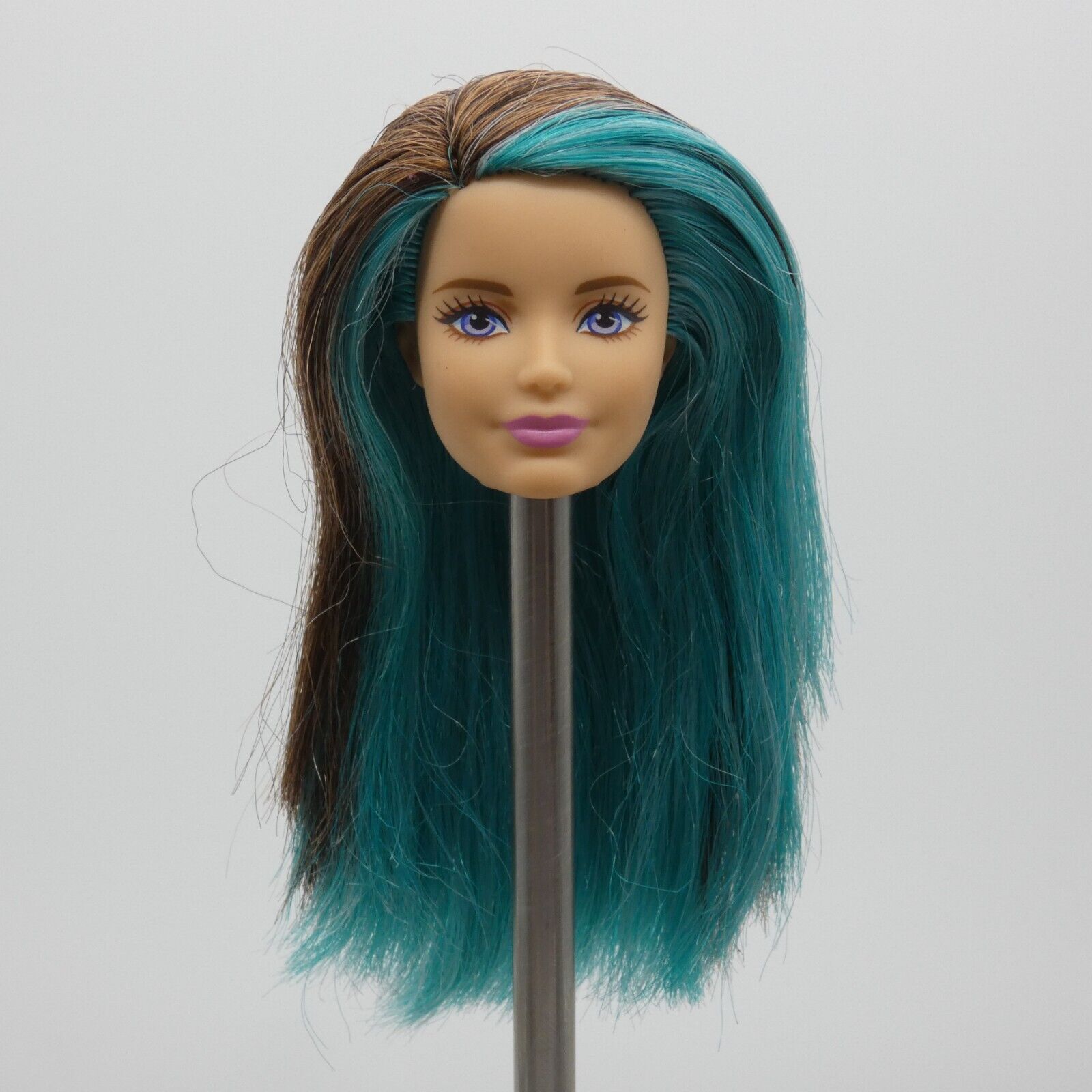 Barbie Puppy Chase Skipper Doll Head Brown Blue Hair Closed Mouth 2016 DMB27