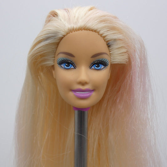 Barbie Doll Head Generation Girl CEO Face Dyed Hair Blonde Pink Highlights