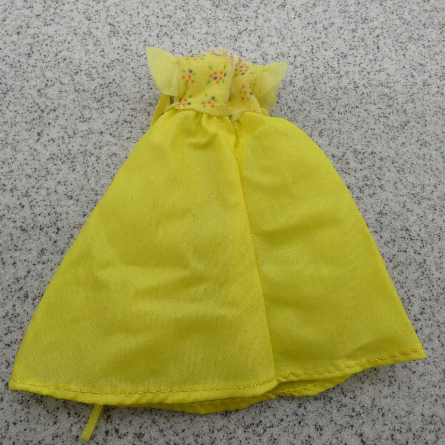 Stacie Doll Size Dress Spring Easter Yellow Short Sleeve Ribbon 80s Creata