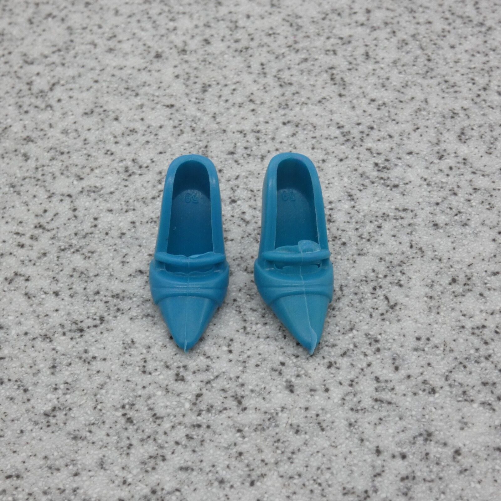 Barbie Doll Size Shoes High Heel Teal Blue Closed Pointed Toe Pumps B1 Clone