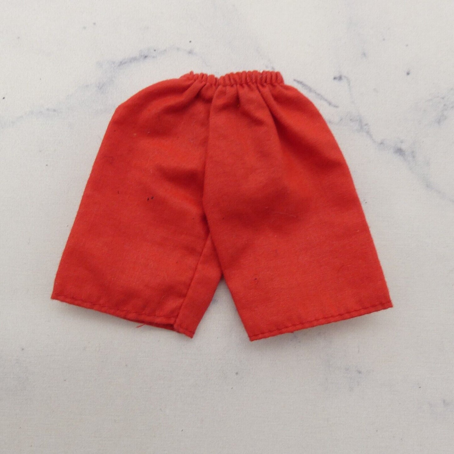 Barbie Doll Size Bermuda Shorts Red Walking Above The Knee Elastic Waist