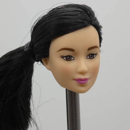 Barbie Yoga MTM June Face Doll Head Light Skin Made To Move Purple Top DHL84