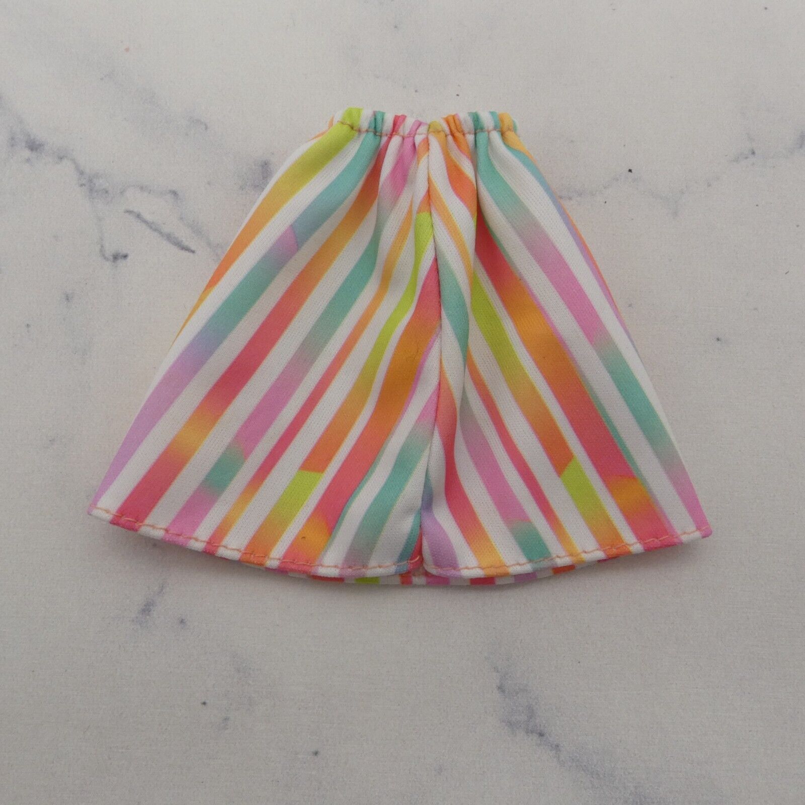 Barbie Doll Size Skirt Multicolor Vertical Stripes A Line Elastic Waist