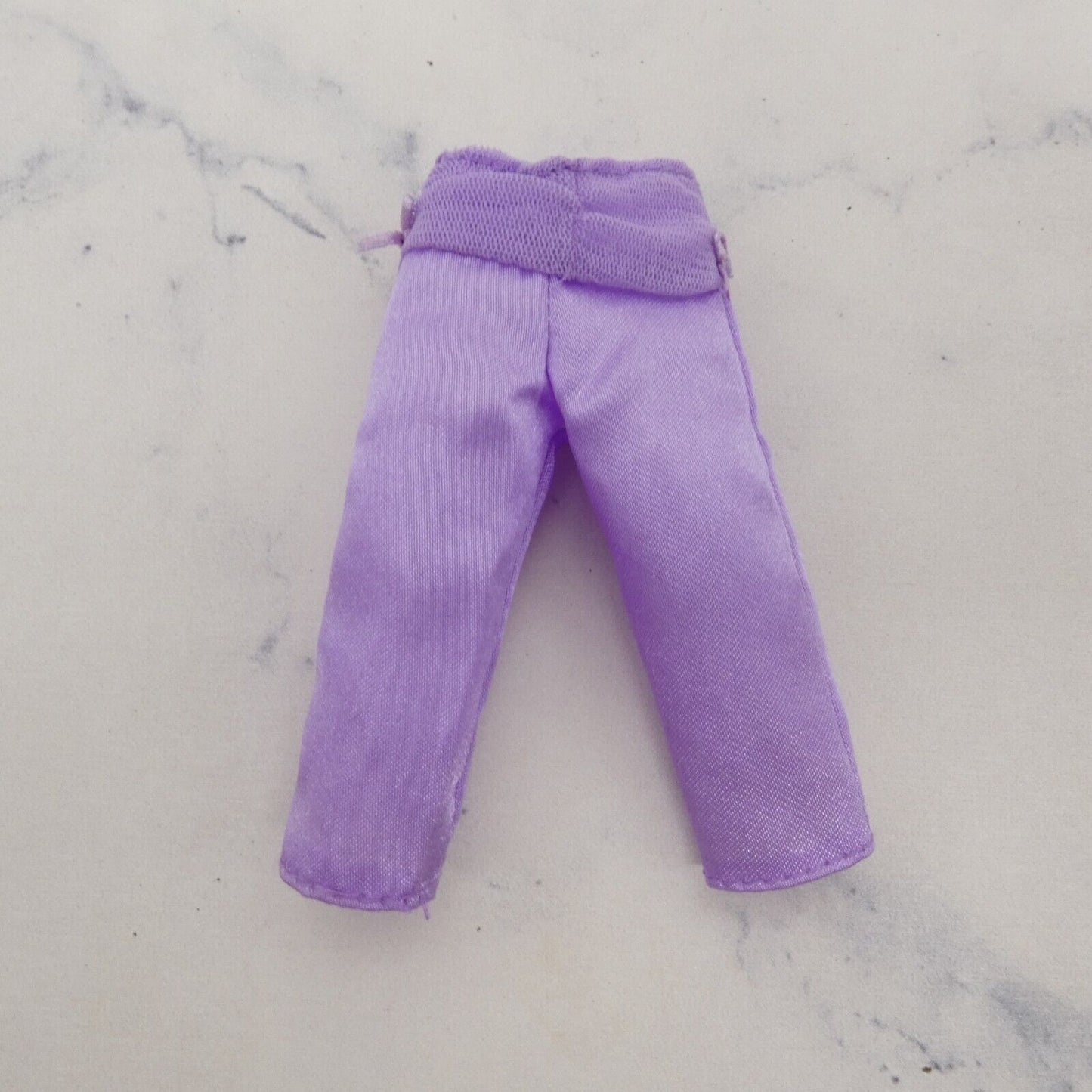 Barbie Doll Size Pants Purple Lavender Capri Knee Length Bows On Waistband