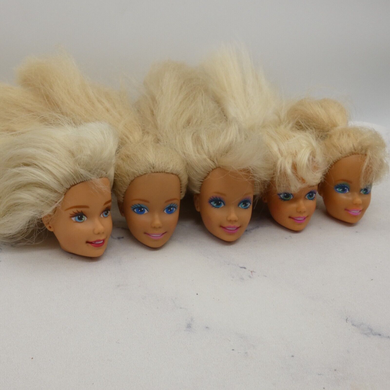 Barbie Doll Head Lot of 5 Heads SuperStar Long Blonde 80s 90s Mattel JY2