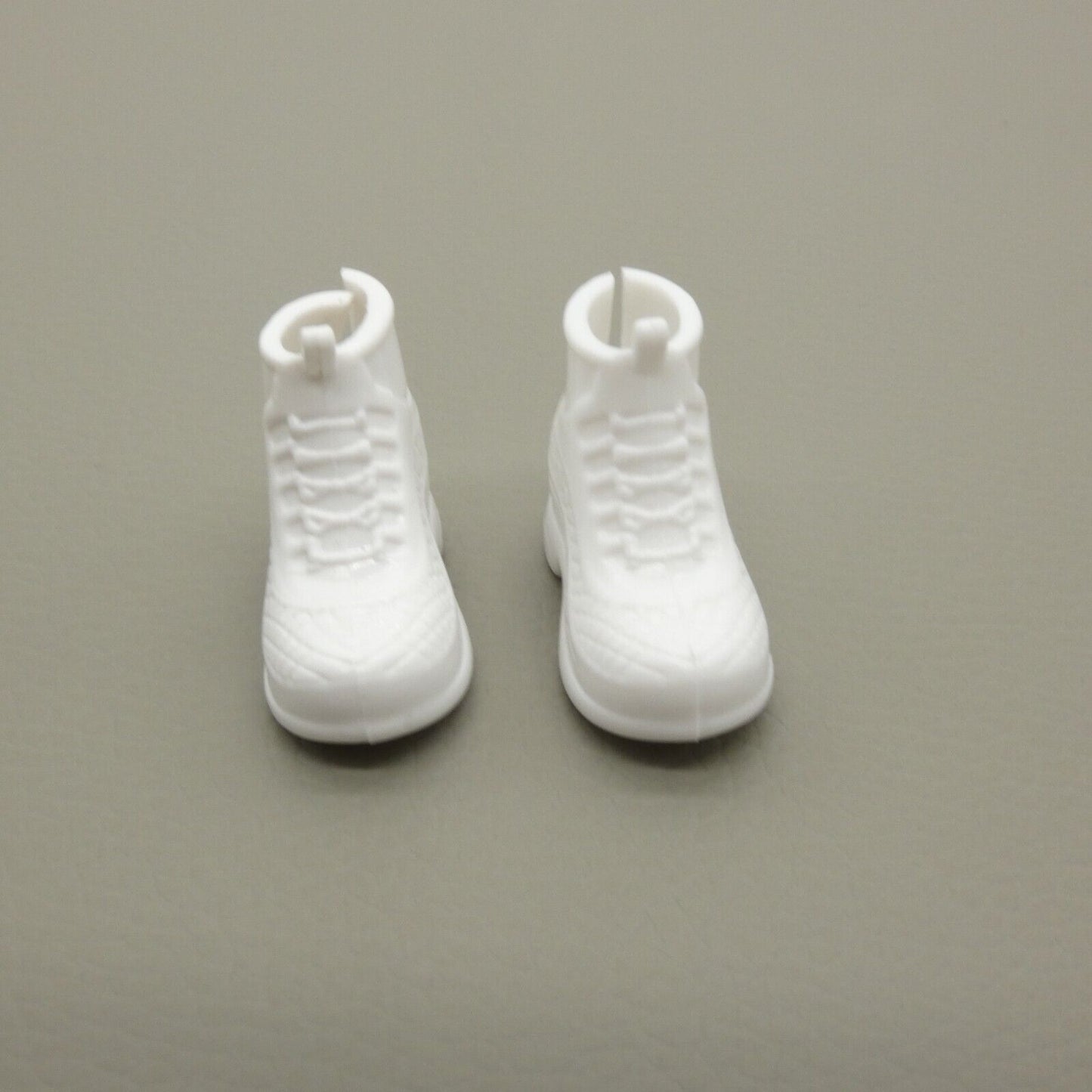 Barbie Doll Size Shoes White High Top Sneakers Flat Fleet Chunky MTM