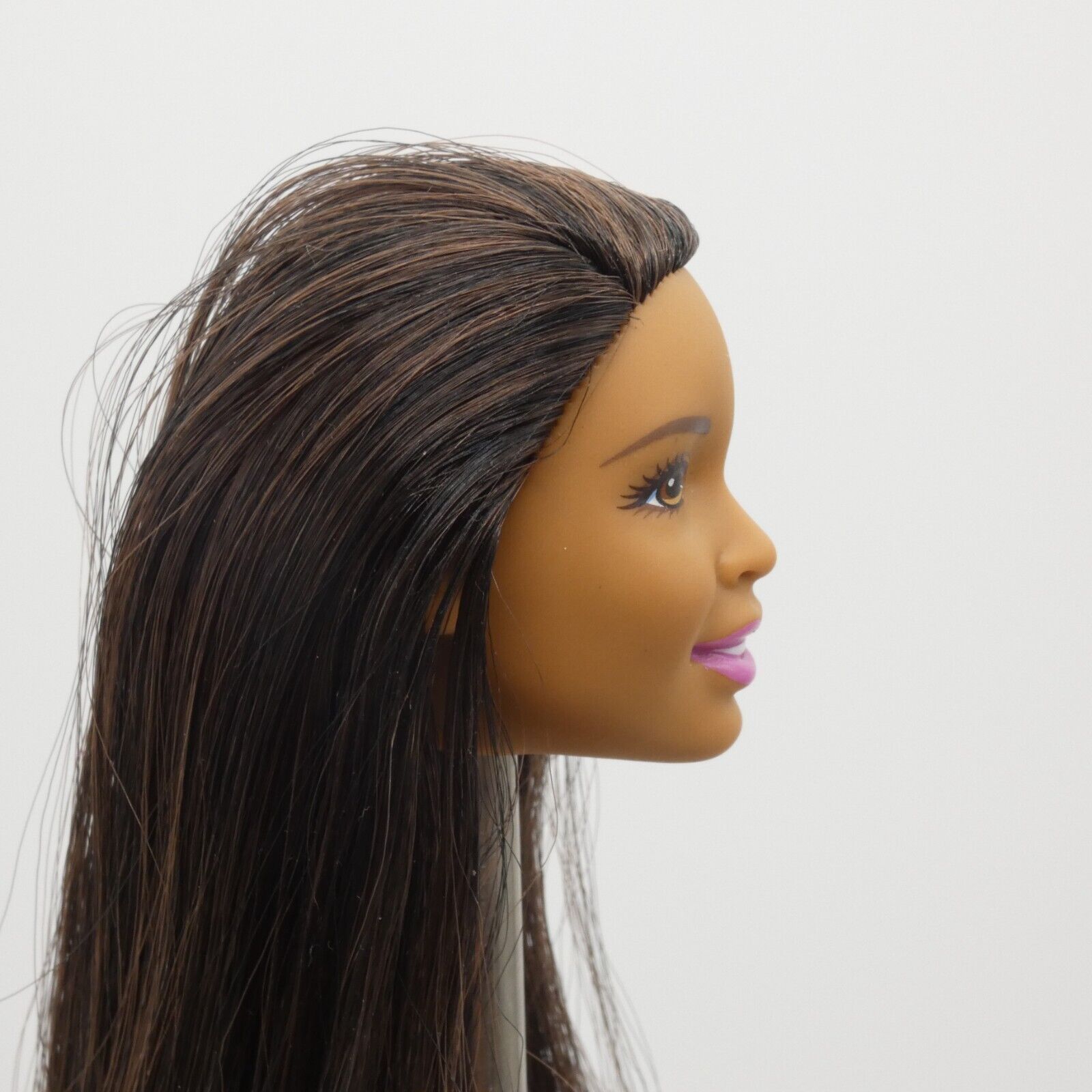 Barbie Glitter Hair Doll Head Nikki Face AA Medium Light Brown Skin 2015 CLG19