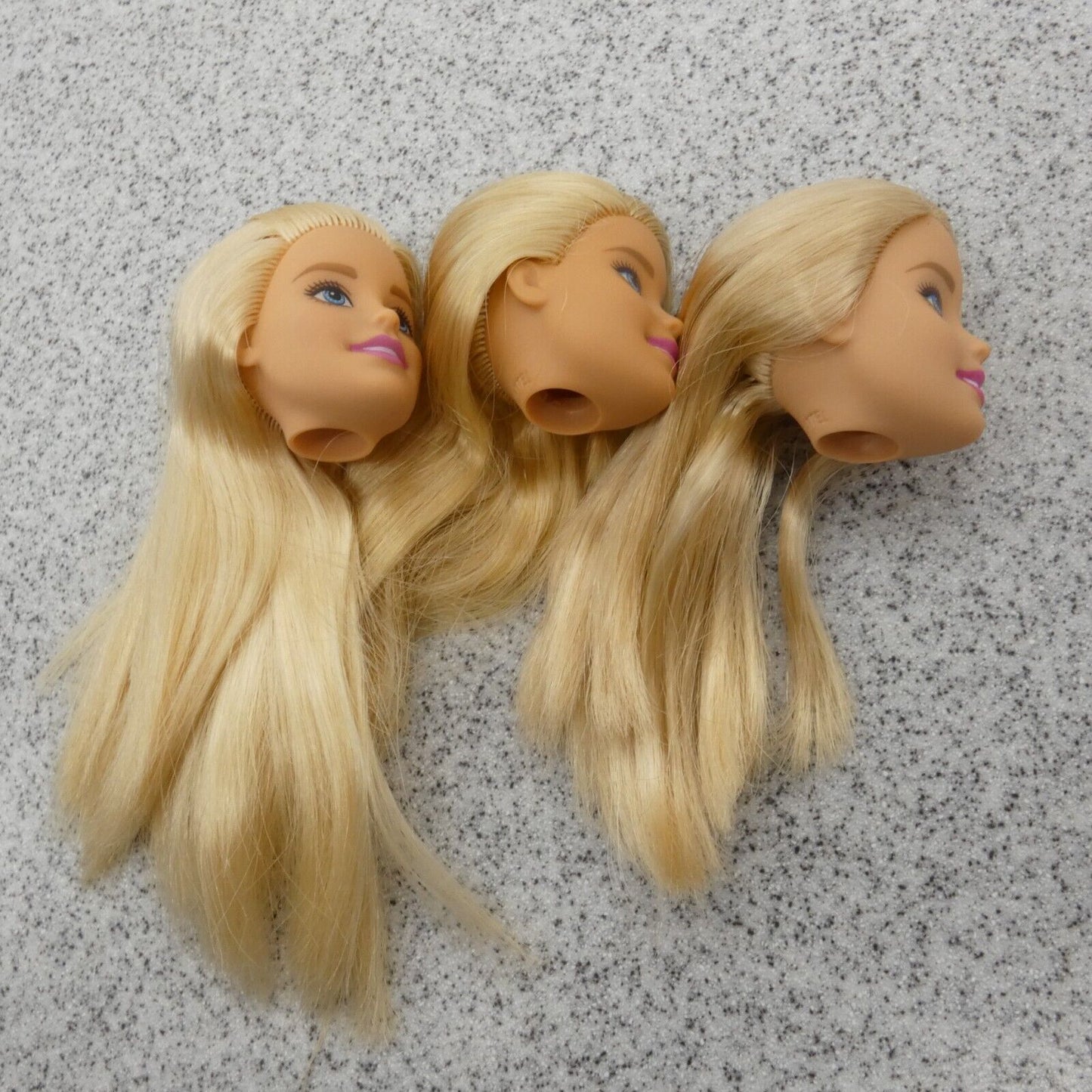 Barbie Doll Head Lot of 3 Millie Face Blonde Blue Eyes Medium Light Skin J292