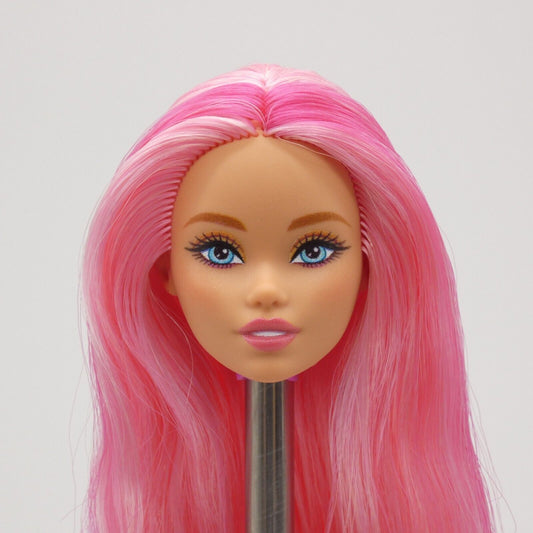 Barbie Dreamtopia Mermaid Doll Head Odile Face Pink Hair Open Mouth 2024 HRR05 B