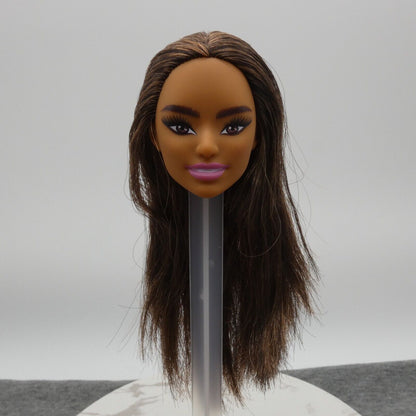 Barbie Pacific Islander Asian Doll Head Brown Hair Eyes Medium Skin Tone 2022