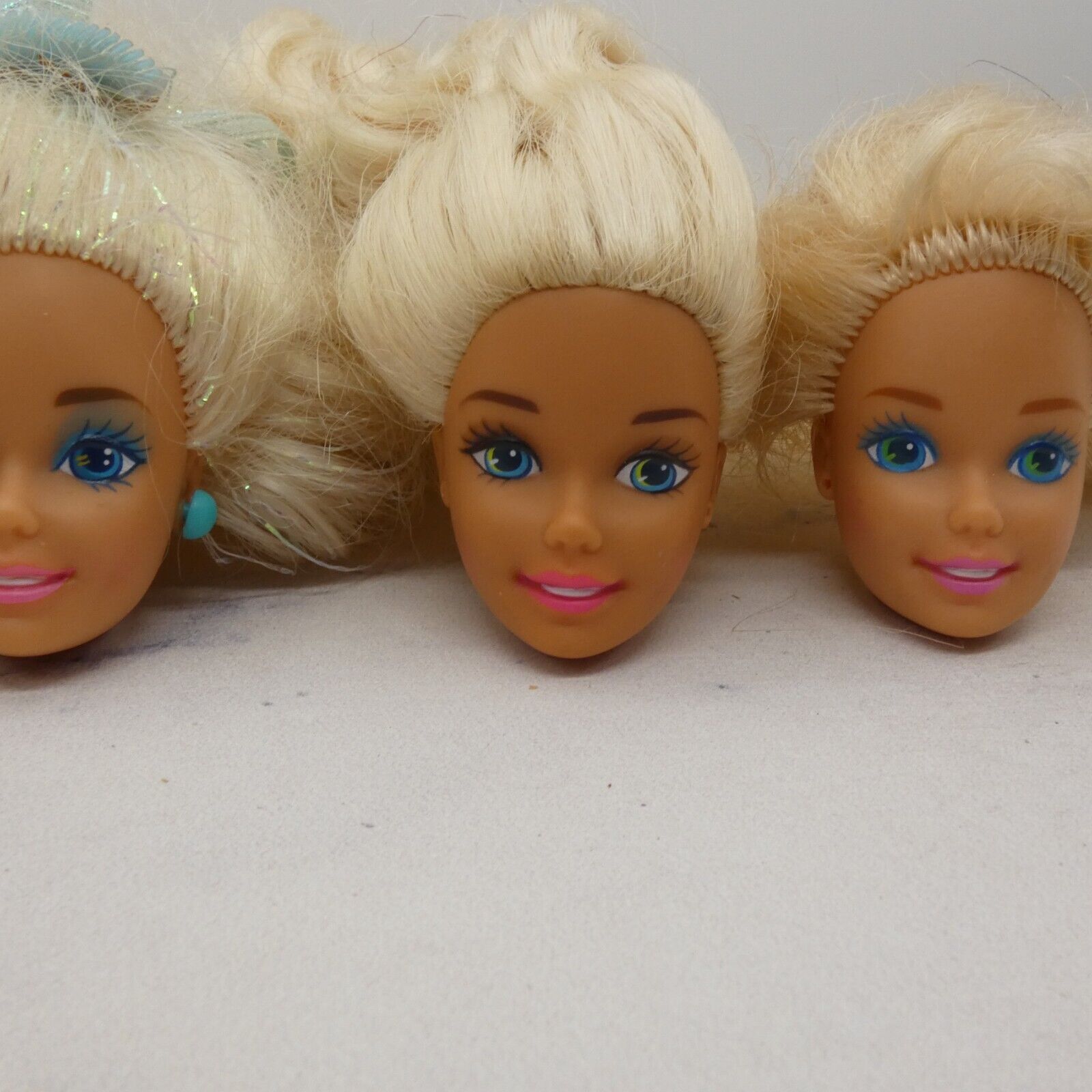 Barbie Doll Head Lot of 5 Heads SuperStar Long Blonde 80s 90s Mattel JY12