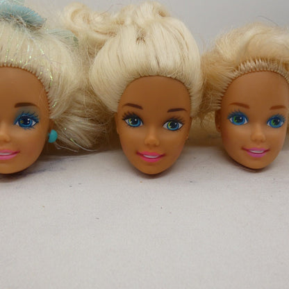 Barbie Doll Head Lot of 5 Heads SuperStar Long Blonde 80s 90s Mattel JY12