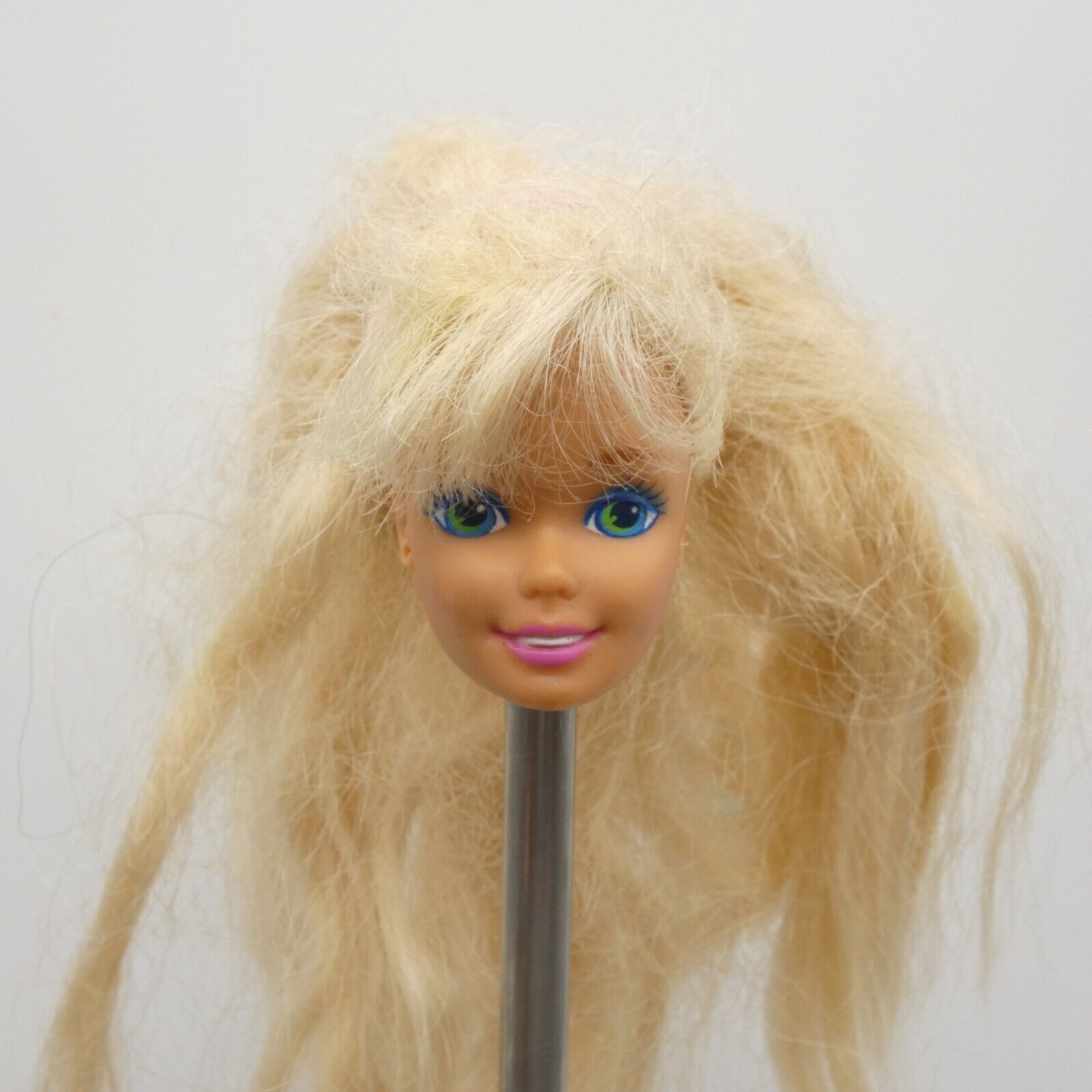 Barbie All American Doll Head Only Blonde Hair Bangs Blue Green Eyes 1991 3712