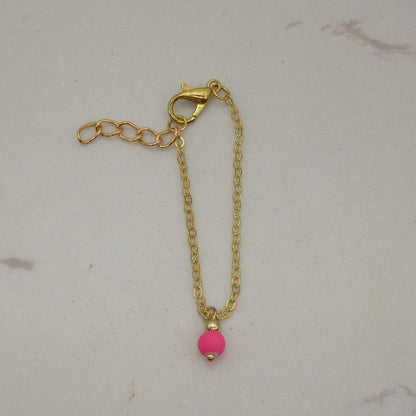 Necklace for Barbie Integrity Toys Doll Hot Pink Sphere Pendant Gold Tone Chain