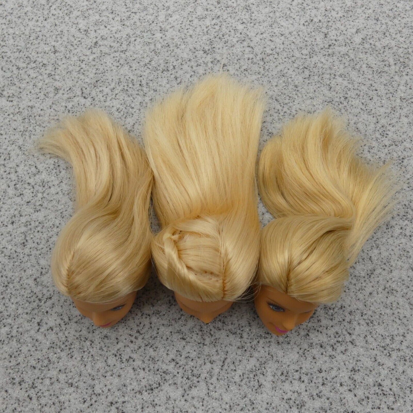 Barbie Doll Head Lot of 3 Millie Face Blonde Blue Eyes Medium Light Skin J292