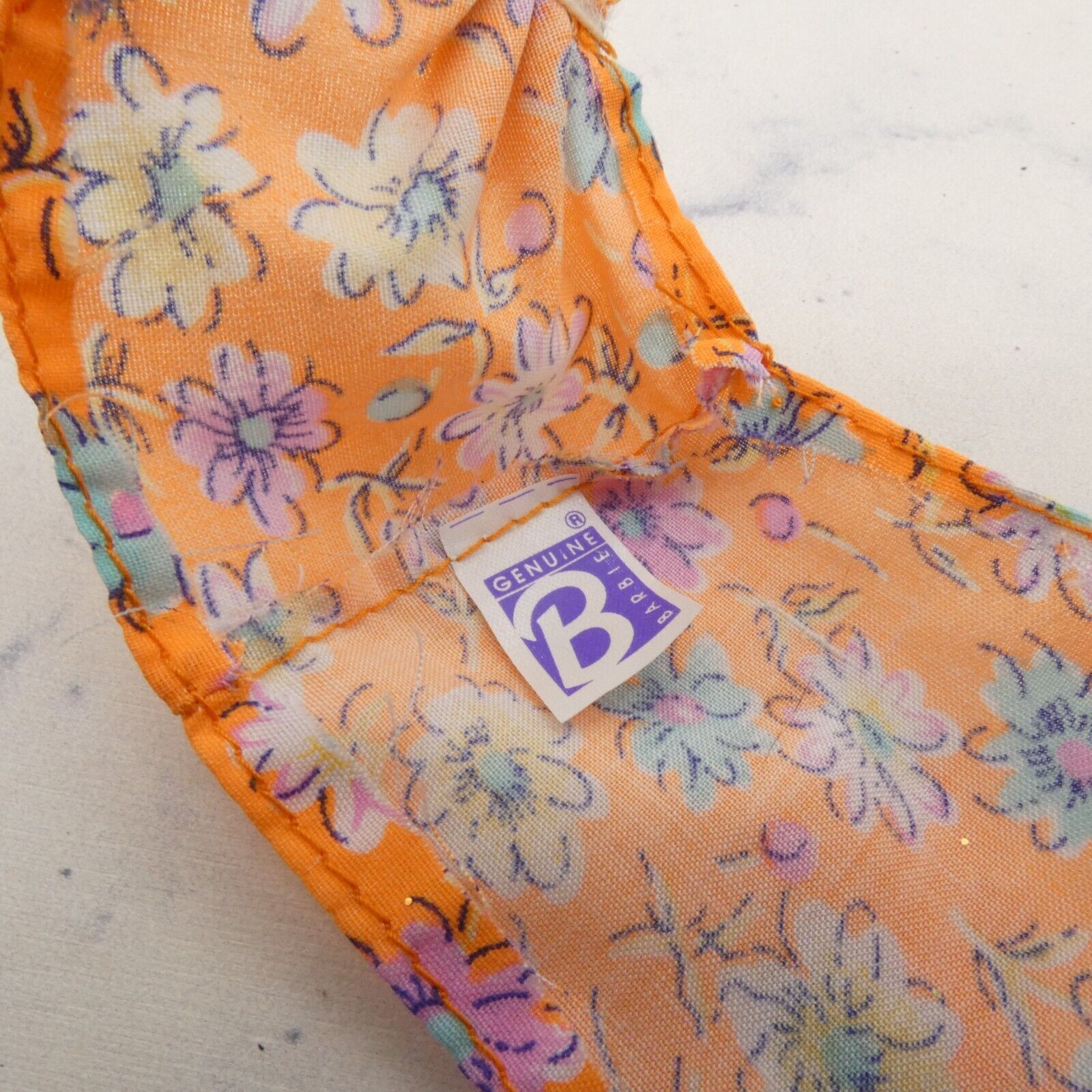 Barbie Doll Swimsuit Skirt Wrap Orange Tropical Floral Print Genuine Mattel