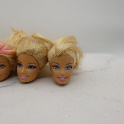 Barbie Doll Head Lot of 5 Heads CEO Generation Girl Face Blonde Blue Eyes JY23