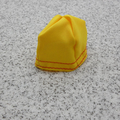 Doll Size Hat Headpiece Yellow Stocking Dome Cap Red Stitching Fits Ken Barbie