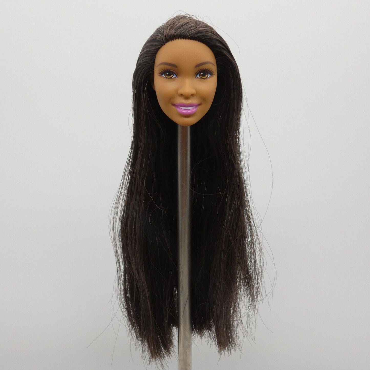 Barbie Glitter Hair Doll Head Nikki Face AA Medium Light Brown Skin 2015 CLG19