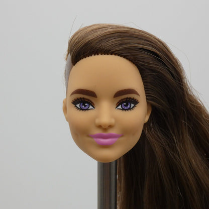 Barbie Extra 9 Doll Head Only Violet Face Brown Hair Side Shave GYJ28 2021