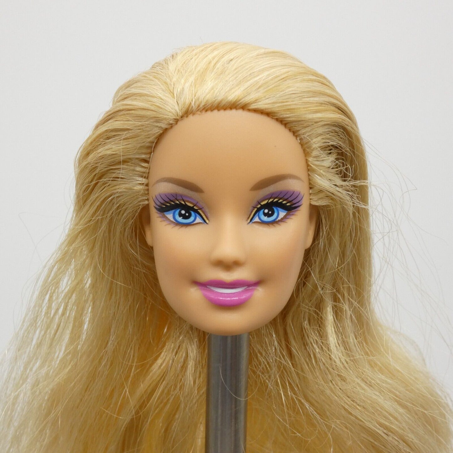 Barbie Doll Generation Girl CEO Face 1998 Head Only Blonde Purple Eyeshadow