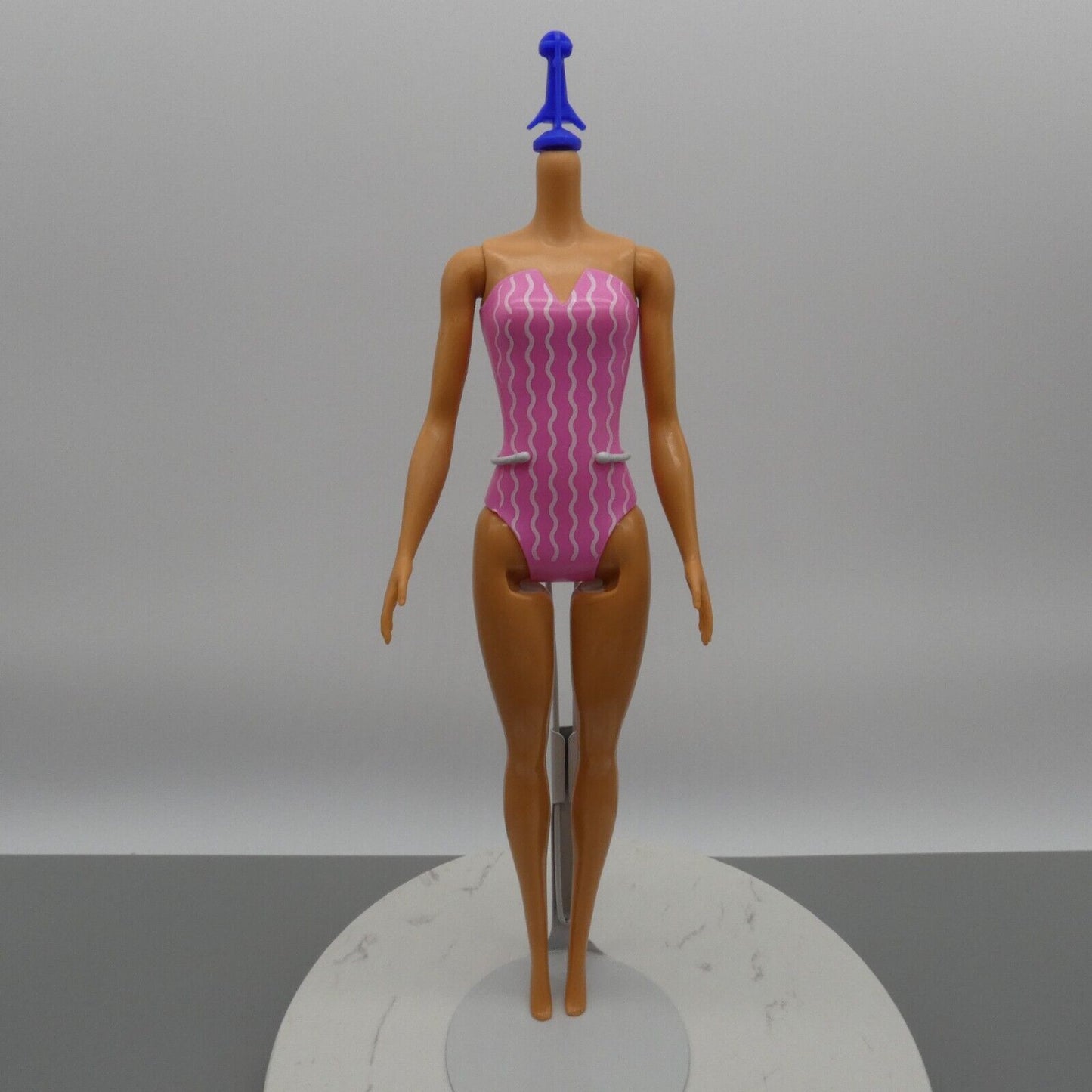 Barbie Color Reveal Doll Body Only Medium Light Skin Pink Striped Swimsuit 2022