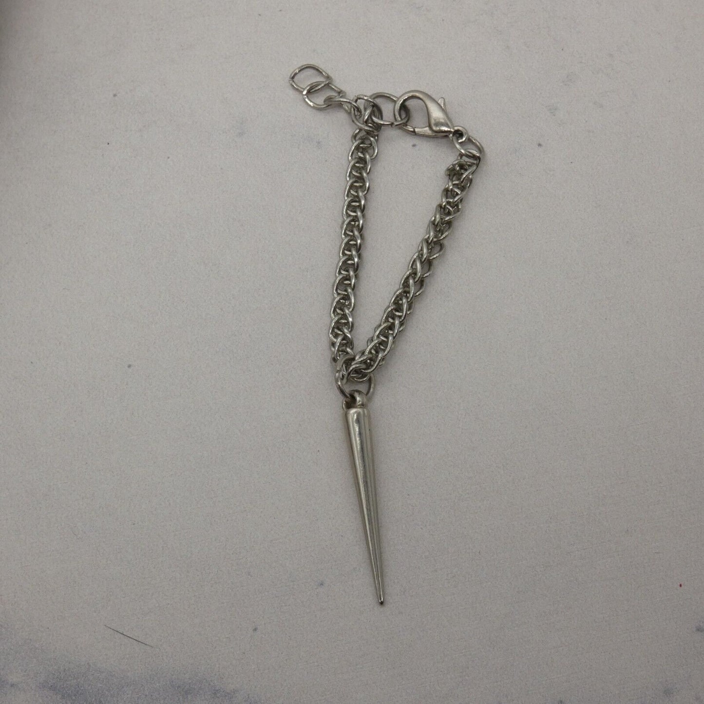 Barbie Doll Size Necklace Silver Dangle Spike Chain Handmade For 11.5 Inch Dolls