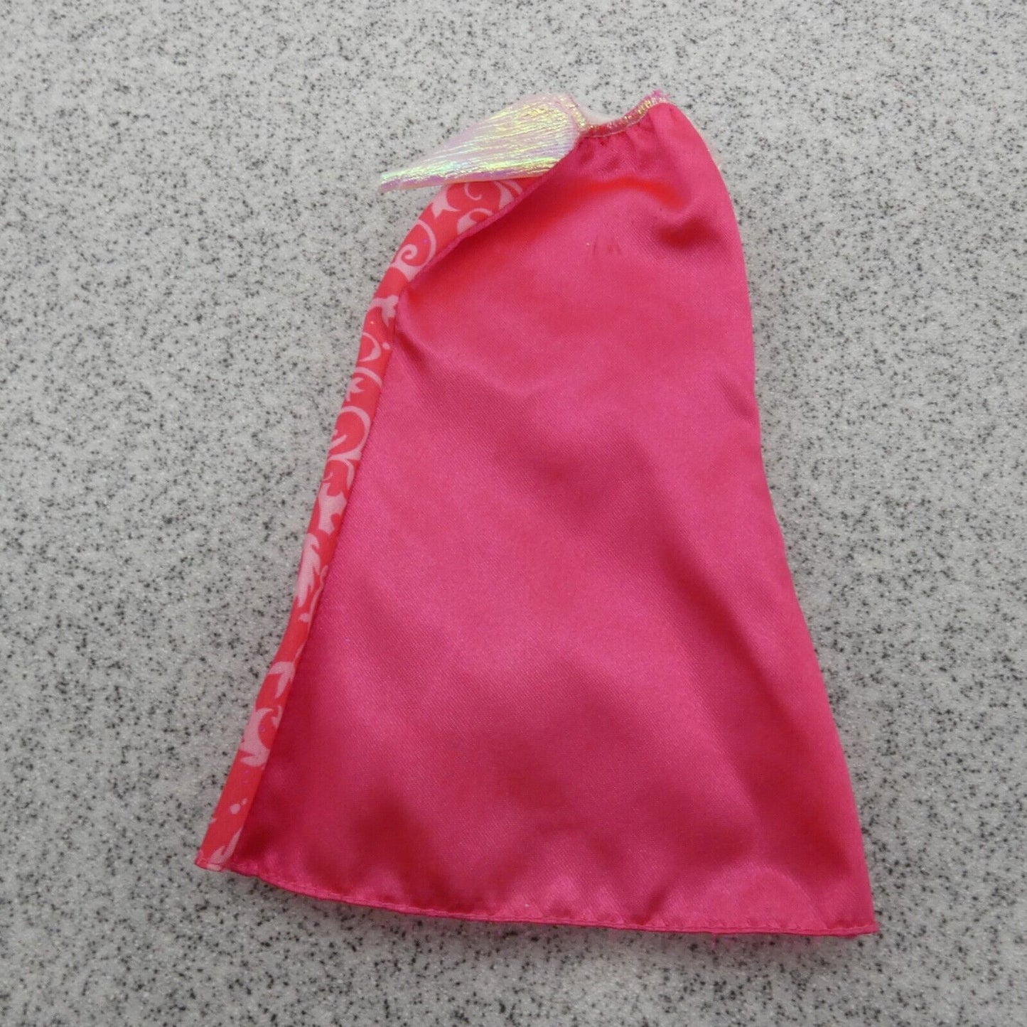 Barbie Doll Size Skirt Red Full Length Glittery Elastic Waist Nylon Fabric