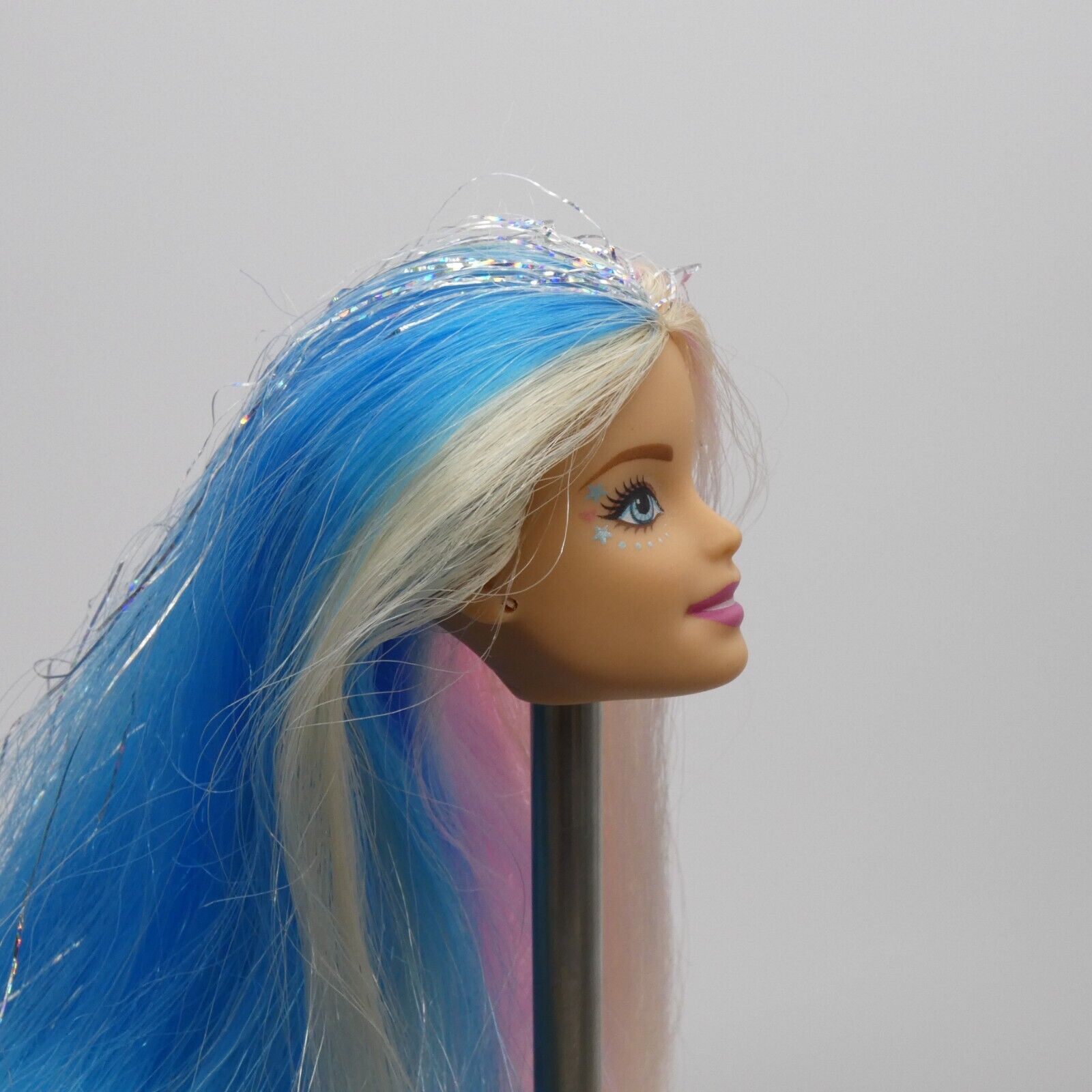 Barbie Fantasy Hair Doll Head Millie Face Pink Blue Blonde Hair 2020 GHN04 M03