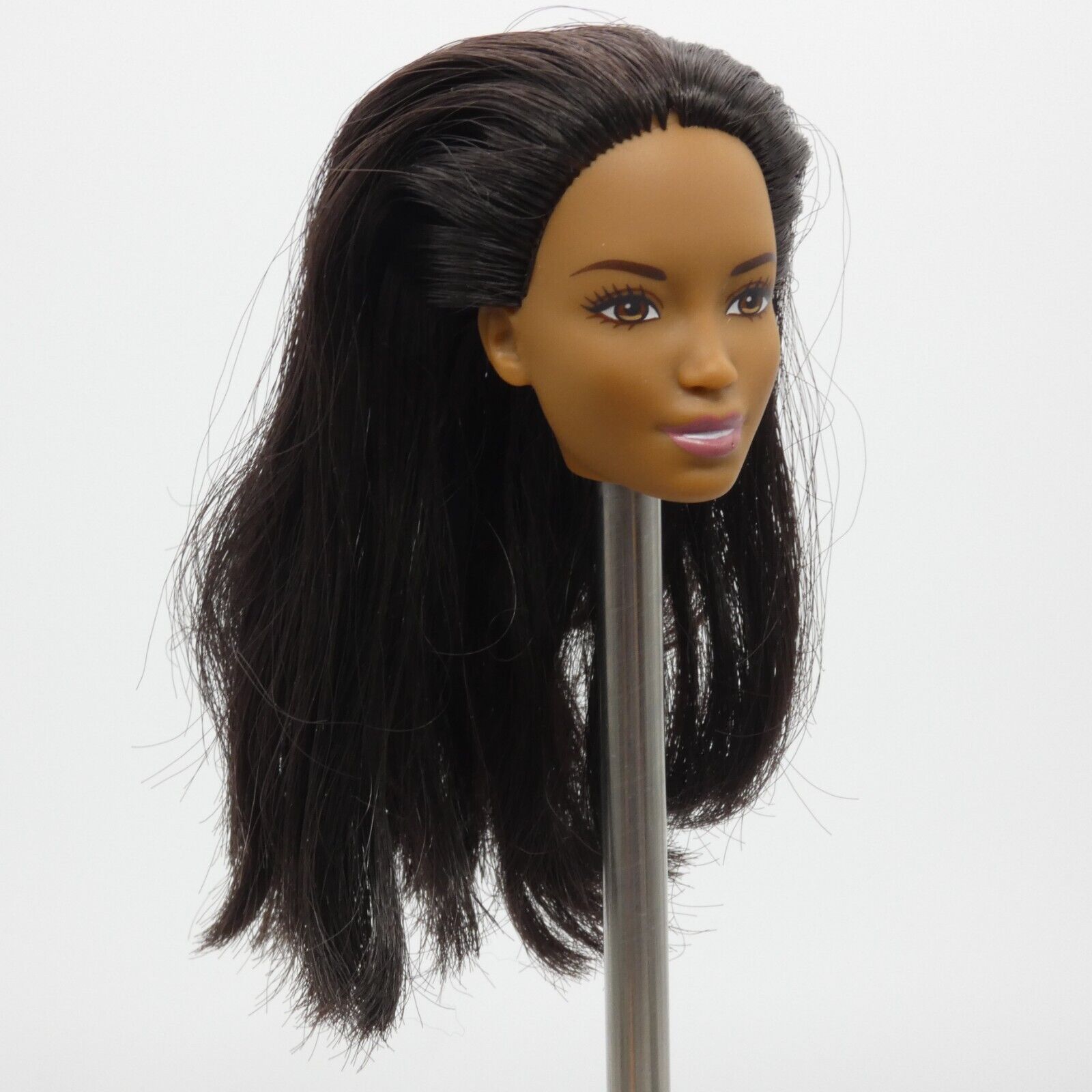 Barbie African American Kim Face Doll Head Medium Skin Grayola Color 2018 FPH91