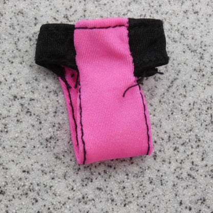 Barbie Doll Size Pink Bikini Bottom Only Swimsuit Bathing Suit Black Thread